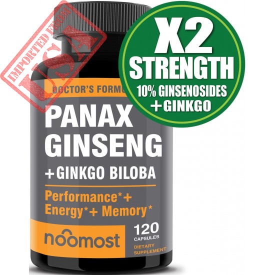 Buy Authentic Korean Red Panax Ginseng Root Extract Powder 1000mg, Energy and Focus Pills for Men and Women by NooMost in Pakistan