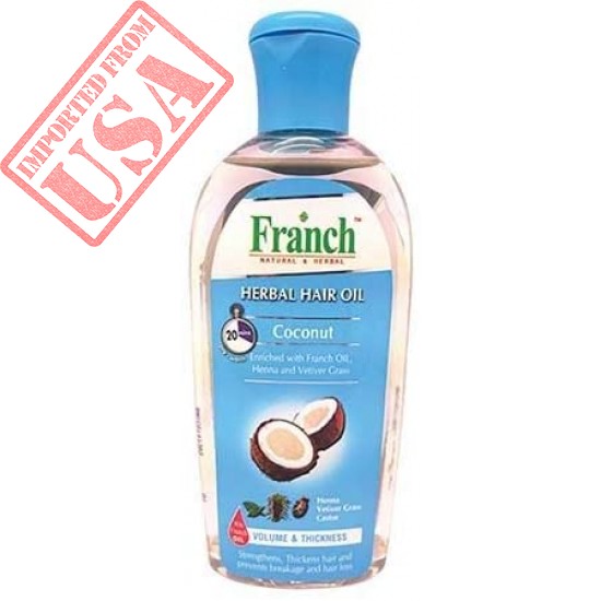 Buy Original Imported FRANCH Coconut Herbal Hair Oil Online in Pakistan