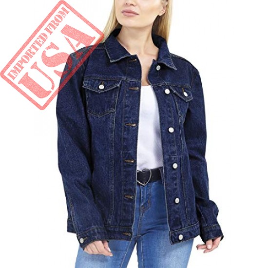 SS7 Womens Plus Size Boyfriend Fit Denim Jacket