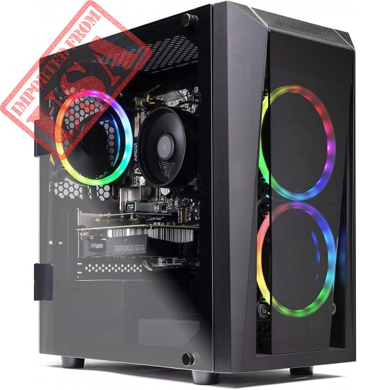 SkyTech Blaze II Gaming Computer PC Desktop – Ryzen 5 2600 6-Core 3.4 GHz, NVIDIA GeForce GTX 1650 4G, 500G SSD, 8GB DDR4, RGB, AC WiFi, Windows 10 Home 64-bit