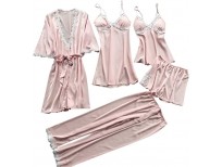 KLFGJ Women 5PC Sexy Lace Lingerie Sets,Printed Nightwear Ladies Underwear Babydoll Sleepwear Exotic Dress