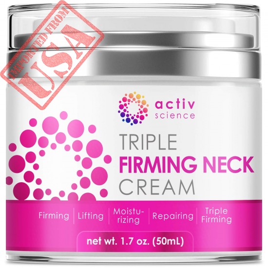 ACTIVSCIENCE Neck Firming Cream, Anti Aging Moisturizer for Neck & Décolleté, Double Chin Reducer, Skin Tightening Cream