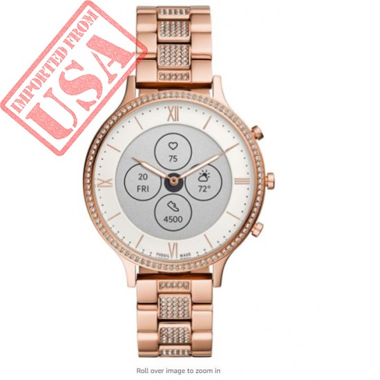 Fossil Women's Charter Hybrid Smartwatch HR with Always-On Readout Display, Heart Rate, Activity Tracking, Smartphone Notifications, Message Previews