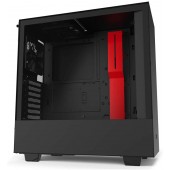 NZXT H510 - CA-H510B-BR - Compact ATX Mid-Tower PC Gaming Case - Front I/O USB Type-C Port - Tempered Glass Side Panel - Cable Management System - Water-Cooling Ready - Black/Red