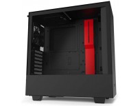 NZXT H510 - CA-H510B-BR - Compact ATX Mid-Tower PC Gaming Case - Front I/O USB Type-C Port - Tempered Glass Side Panel - Cable Management System - Water-Cooling Ready - Black/Red