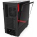 NZXT H510 - CA-H510B-BR - Compact ATX Mid-Tower PC Gaming Case - Front I/O USB Type-C Port - Tempered Glass Side Panel - Cable Management System - Water-Cooling Ready - Black/Red