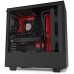 NZXT H510 - CA-H510B-BR - Compact ATX Mid-Tower PC Gaming Case - Front I/O USB Type-C Port - Tempered Glass Side Panel - Cable Management System - Water-Cooling Ready - Black/Red