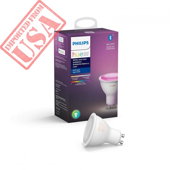 Philips Hue White & Color LED Smart GU10 Bulb, Bluetooth & Zigbee compatible, Works with Alexa & Google Assistant Online in Pakistan