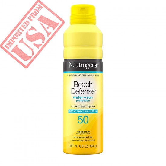 Neutrogena Beach Defense Sunscreen Spray SPF 50 Water-Resistant Sunscreen Body Spray with Broad Spectrum SPF 50, PABA-Free, Oxybenzone-Free & Fast-Drying, Superior Sun Protection