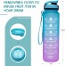 Elvira 32oz Large Water Bottle with Motivational Time Marker & Removable Strainer,Fast Flow BPA Free Non-Toxic for Fitness, Gym and Outdoor Sports