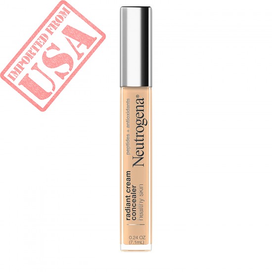 Neutrogena Healthy Skin Radiant Brightening Cream Concealer with Peptides & Vitamin E Antioxidant, Lightweight Perfecting Concealer, Non-Comedogenic, Bisque Light/Medium 02 neutral undertones