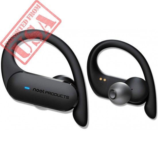 Noot Products NP30T - True Wireless Earbuds with Ear Hooks - Bluetooth 5.0 - Total Battery 27 Hours - Noise Isolation - Microphone - Volume/Touch Control - for Sport, Running, Workout, Voice Calls