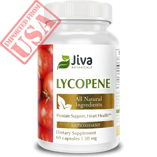 Lycopene 30 mg Capsules All Natural Prostate Supplements for Men. Promotes Heart Health Menopause and Bone Health Support. Non GMO by Jiva Botanicals