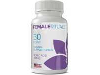Female Rituals Boric Acid Suppositories 600 mg - Vaginal Pills for PH Balance Odors Yeast Infection Treatment - USA Made Feminine Hygiene Products - Vaginal Suppository Yoni Pops Pearls (30 Count)