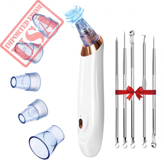 Blackhead Remover Vacuum, EIVOTOR 【2021 NEWEST】 USB Rechargeable Acne Comedone Extractor Tool Machine with 3 Adjustable Suction Power and 5 Replaceable Probes, Pimple Remover Set Included