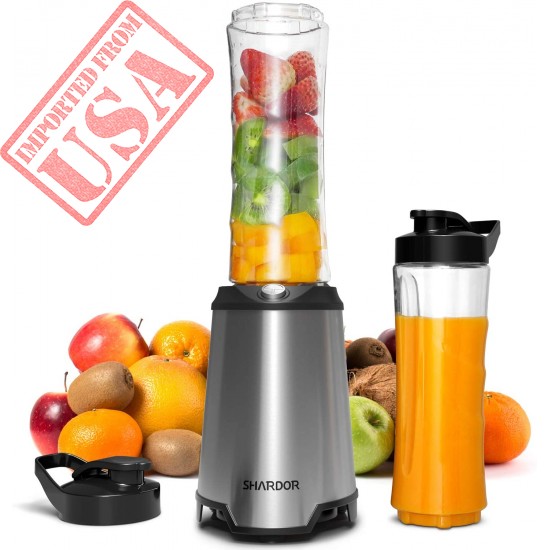 SHARDOR Personal Blender, Smoothie Blender with 2 BPA-Free Portable 20oz Travel Cups for Juice Shakes, Smoothies, Food Prep, 300W, Silver