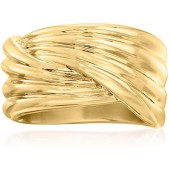Ross-Simons Italian Andiamo 14kt Yellow Gold Over Resin Crossover Ring