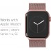 TalkWorks Compatible for Apple Watch Band 42mm / 44mm Comfort Fit Mesh Loop Stainless Steel Adjustable Magnetic Strap for iWatch Series 6, 5, 4, 3, 2, 1, SE - Rose Gold