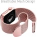 TalkWorks Compatible for Apple Watch Band 42mm / 44mm Comfort Fit Mesh Loop Stainless Steel Adjustable Magnetic Strap for iWatch Series 6, 5, 4, 3, 2, 1, SE - Rose Gold