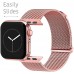 TalkWorks Compatible for Apple Watch Band 42mm / 44mm Comfort Fit Mesh Loop Stainless Steel Adjustable Magnetic Strap for iWatch Series 6, 5, 4, 3, 2, 1, SE - Rose Gold