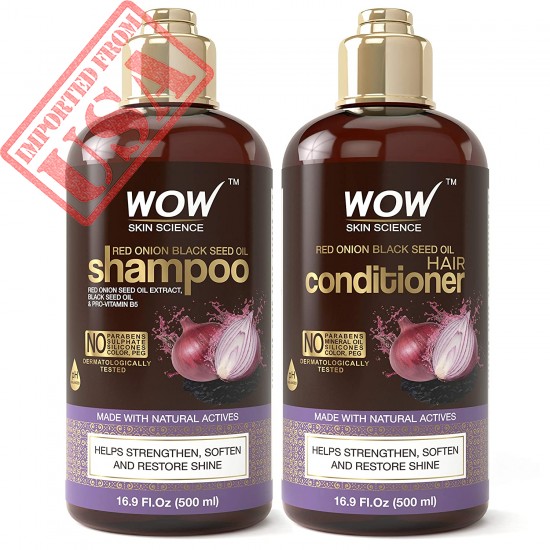 Buy WOW Red Onion Black Seed Oil Shampoo & Conditioner Kit , Hydration, Shine - Reduce Itchy Scalp, Dandruff & Frizz  - All Hair Types 