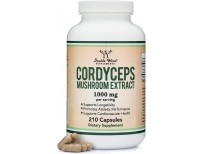 Cordyceps Capsules (Cordyceps Sinensis Mushroom Extract) 210 Count, 3.5 Month Supply, 1,000MG (7% Polysaccharides with Alpha and Beta Glucans) Cardiovascular and Aging Support by Double Wood