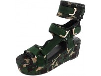 TRENDINAO Women's Platform Sandals, Summer Ankle Strap Wedges Comfortable Velcro Thick Bottom Tie Leg Sandal Shoes