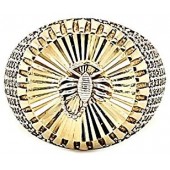 Real 10K Solid Yellow Gold Mens Scorpio Style Round Ring With CZ