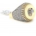 Real 10K Solid Yellow Gold Mens Scorpio Style Round Ring With CZ