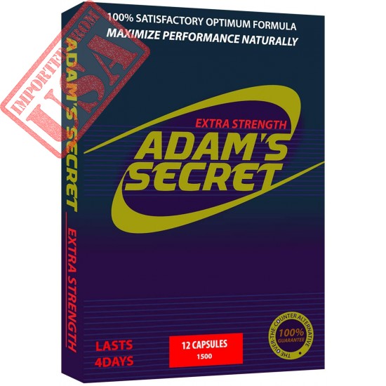 Natural Male Pill - ADAM'S SECRET Energy Supplement, Natural Amplifier for Men, Improve Energy and Endurance 12 Pills Per Pack