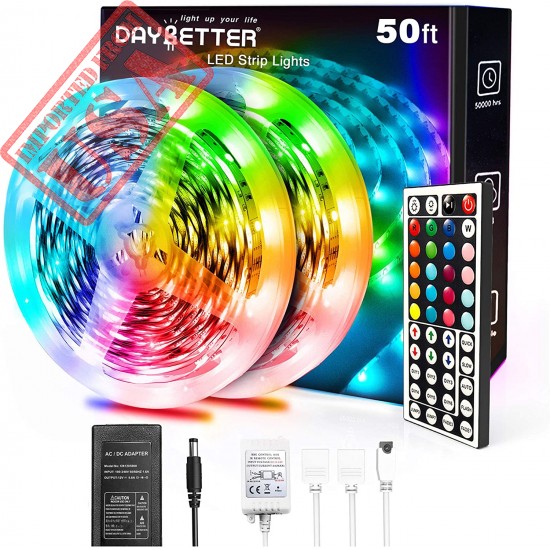 Daybetter 5050 RGB Infrared Remote Control Color Changing 50ft Led Strip Lights