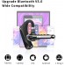 Bluetooth Headset V5.0 Honshoop Dual-Mic Noise Cancelling Bluetooth Earpiece Talking Compatible Cellphones Work for Business/Workout/Driving/Office(Black)