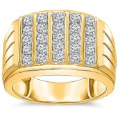 1.50 Ct. Diamond Ring for Men in 10kt Yellow Gold Round Diamond