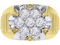 1.50 Ct. Diamond Ring for Men in 10kt Yellow Gold Round Diamond