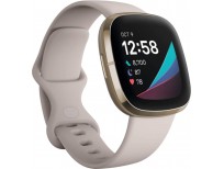 Fitbit Sense Advanced Smartwatch with Tools for Heart Health, Stress Management & Skin Temperature Trends, White/Gold, One Size (S & L Bands Included)