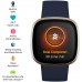 Fitbit Versa 3 Health & Fitness Smartwatch with GPS, 24/7 Heart Rate, Alexa Built-in, 6+ Days Battery, Midnight Blue/Gold, One Size (S & L Bands Included)