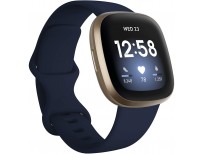 Fitbit Versa 3 Health & Fitness Smartwatch with GPS, 24/7 Heart Rate, Alexa Built-in, 6+ Days Battery, Midnight Blue/Gold, One Size (S & L Bands Included)