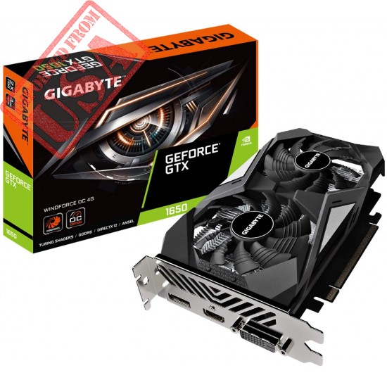 Gigabyte GeForce GTX 1650 D6 WINDFORCE OC 4G (rev. 2.0) Graphics Card, 172mm Compact Size, 4GB 128-Bit GDDR6, GV-N1656WF2OC-4GD REV2.0 Video Card