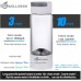 H2Wellness - Hydrogen Water Bottle Machine Generator SPE PEM Advanced Technology, Vent With Inhaler Adapter (White - Borosilicate)