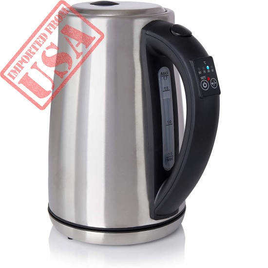 Adagio Teas 010026001 utiliTEA variable-temperature electric kettle, 57 oz, stainless steel, black