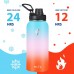 Elvira 32oz Vacuum Insulated Stainless Steel Water Bottle with Straw & Spout Lids, Double Wall Sweat-proof BPA Free to Keep Beverages Cold For 24 Hrs or Hot For 12 Hrs