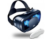 VR Headset Virtual Reality VR 3D Glasses VR Set 3D Virtual Reality Goggles, Controller, Adjustable VR Glasses Support 7 Inches [with Gamepad]