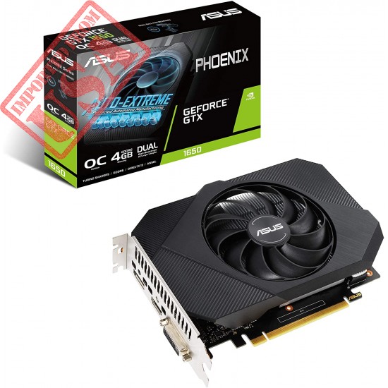 ASUS Phoenix NVIDIA GeForce GTX 1650 OC Edition Gaming Graphics Card (PCIe 3.0, 4GB GDDR6 Memory, HDMI, DisplayPort, DVI-D, Axial-tech Fan Design)