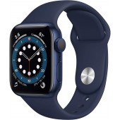 New Apple Watch Series 6 (GPS, 40mm) - Blue Aluminum Case with Deep Navy Sport Band