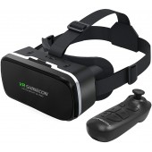 VR SHINECON Headset with Remote Controller 3D Glasses Goggles HD Virtual Reality Headset Compatible with iPhone & Android Phone Eye Protected Soft & Comfortable Adjustable Distance for Phones 4.7-6.53