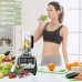 OMMO Blender 1800w, Professional Countertop Blender Smoothie Maker with Built-in Timer, High Power Blender 68oz Cups for Smoothies, Blend, Chop, Grind