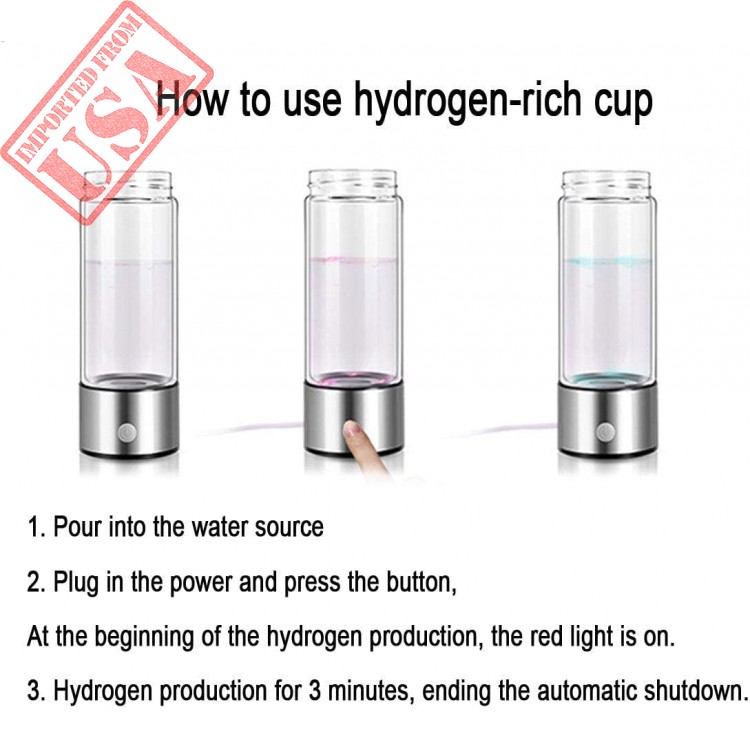 400ML Hydrogen Water Generator Hydrogen-Rich Water Bottle Ion Maker Rechargeable  Water Filter Electrolysis for Refreshing Water