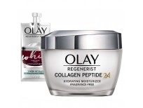 Olay Regenerist Collagen Peptide 24 Face Moisturizer with Vitamin B3, Fragrance Free, 1.7 Oz + Whip Face Moisturizer Travel/Trial Size Gift Set