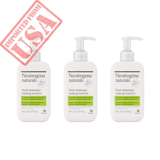 Neutrogena Naturals Fresh Cleansing Daily Face Wash + Makeup Remover with Peruvian Tara Seed, Hypoallergenic, Non-Comedogenic and Sulfate-, Paraben- and Phthalate-Free