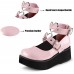 CYNLLIO Platform Pumps Harajuku Mary Jane Shoes Cute Lolita Shoes Heart Strap Shoes Goth Punk Ankle Shoes